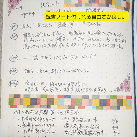 読書ノート付けれる自由さが良し。